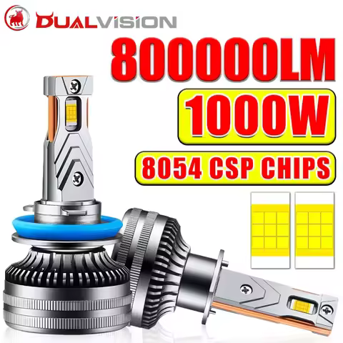 Dualvision H4 LED Headlights K5C H7 Canbus H3 H11 H8 800000LM 1000W 8054 CSP H1 HB3 9005 9006 HB4 90