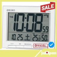 【Direct From Japan】Seiko Clock Alarm Clock Electric Wave Digital Calendar Temperature Humidity Display Large Screen Silver Metallic SQ786S SEIKO