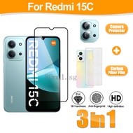 Redmi 15C Screen Protector film for Redmi 15C 15 14C 13C 13 12 12C 5G 4G Tempered Glass + Back Film 