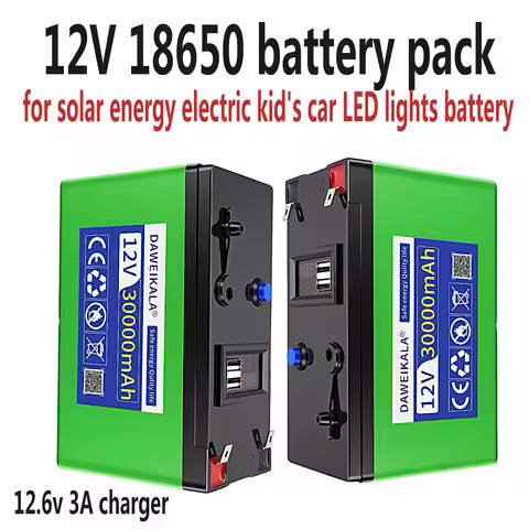 12V lithium Battery 10-30Ah 18650 Rechargeable battery pack for solar energy electric kid's car LED