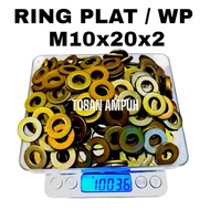 [1KG] M10 RING M10x20 YELLOW PLATE RING 2MM THICKNESS WP KILOAN 10X20x2