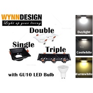 Wynn Design Eyeball Casing Eyeball Fitting Deep Casing Downlight with GU10 Single Double Triple Spotlight (EB032-Series)