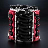 V8 Engine Internal Combustion Model Assembly Kit RC Full Simulation Engine Suitable for Ax90104 Scx1