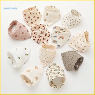 SOME Muslin Towel Bib Soft Floral Burp Cloth Drool Bib Infant Soother Teething Towel