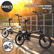 SANCY 16 Inch Folding Speed Bicycle Double Disc Brake Shock Absorber Bike Sport Outdoor