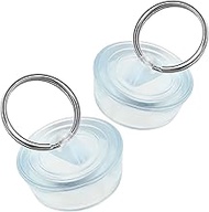 Universal Plugs, Pack of 2, Transparent, Diameter 33 to 29 mm Top on Bottom, PVC Drain Plug for 1 1/