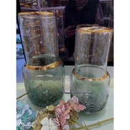 DT67-112 Tall Vase Gradient Color Decorated With Gold Edges 30 Cm. M4-3