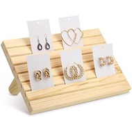 Yookeer Wooden Earring Display Stand,  Organizer, Rustic Wooden Business Card Holder, Table Displays