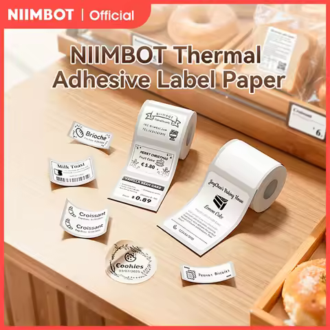 3 Rolls Niimbot Thermal Label Sticker for B1/B21/B3S/B31Barcode Sticker White/Color/Transparent Self