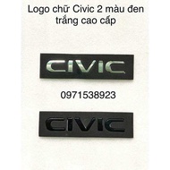 LOGO CHỮ CIVIC 2 MÀU ĐEN TRẮNG XỊN DÁN XE GIÁ RẺ