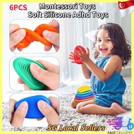 [SG Ready Stock]Children Fidget Toys Sensory Stone Toys Montessori Toys Soft Silicone Adhd Toys Auti