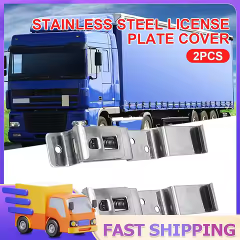 2Pcs License Plate Brackets Spring Loaded Trailer Number Plate Clips Holder Stainless Steel Truck Tr