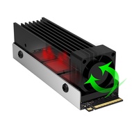 TECHCHIP-2X M.2 SSD NVMe Heat Sink M2 2280 Solid State Disk Air Circulation Radiator with Fan Alumin