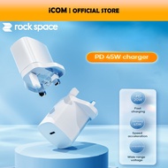 Rock Space T52 PD Super-Fast Charging 2.0 Adapter For S25/S24 Ultra/17 Pro Max (45W)