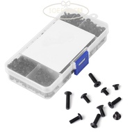 IOEFSGF69 720 Pcs M3 Flat Head Screws, Pan Head 4mm/6mm/8mm/10mm/12mm Hex Socket Screws, ​with Stora