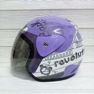 HELM EVOLUTION NOTED REVOLUTION UNGU HALF FACE TERMURAH MODEL GM EVO