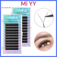 YY Eyelashes 0.07 Thick C-D Curved Length 9-15 mm_2D Eyelashes Tray, eyelash fan_fiber eyelashes_Bin