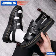 ABRHM docmart Gladiator Men's Casual Sandals Black Leather PU 36-44 Sandal Lelaki