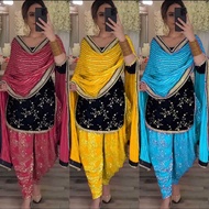 MANISHA 3IN1 DHOTI SALWAR AND DUPATA FABRIC VELVET VISCOSE SIZE S TO 2XL F7 MF-242