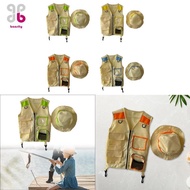 [Baosity] Kids Explorer Vest Children Fisherman Costume Children Fishing Outfit for