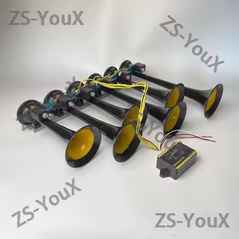 2025 6 Tubes and 36 Tones Car Music Horn Lorry Electric air Horn Metal Tube Music air Horn with Butt