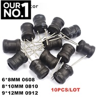 10pcs 0912 9*12mm 8*10MM 0810 6*8MM 0608 I-shape Power Inductor Inductance Copper Coil  2.2UH 3.3UH 