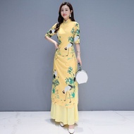 6202420 Aodai Vietnam Clothing Cheongsam Qipao Chinese Dress Vietnamese Traditional Dress Elegant Mo