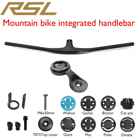 RSL MTB bar, integrated carbon handlebar, 1:1, 13°, for cross-country/enduro, 28.6mm, with accessory