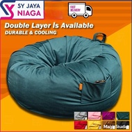 YUGANA HOME KYUCEDO XL Bean Bag Sofa Chair Full Set With Beads Filling Soft Velvet Fabric Round Log Design Adults Bean Beg Kerusi 大人小孩懒人豆袋沙发 Living Bedroom Furniture Home Office Event Homestay Hotel Malaysia XXL size