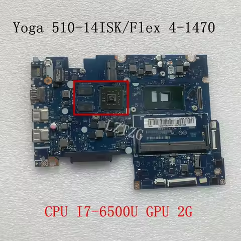 Used For Lenovo Yoga 510-14ISK Laptop Motherboard CPU I7-6500U GPU 2G FRU 5B20L45913