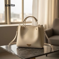 Lovito Casual Plain High Quality Versatile For Spring And Summer Commute Large Capacity Bucket Bag S