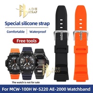 16mm Special Raised Silicone Resin Watch Strap For Casio G-shock MCW-100H W-S220 AE2000 MCW-110H Rub