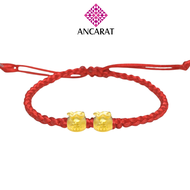 Vòng tay Ancarat Handmade Trang Sức 2 Charm Vàng 24 K Túi Tiền Tài Lộc