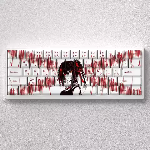 73 Key Tokisaki Kurumi Keycaps PBT Keycaps Dye Sub Cherry Anime Key Japanese for 61 65 68 Mechanical