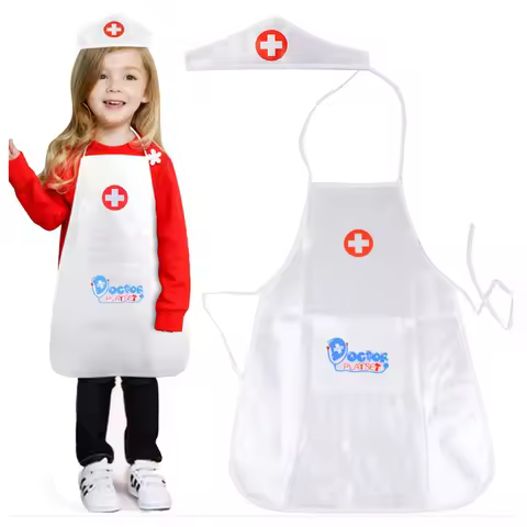 Children's Halloween Costumes Doctors White Apron Professional Performance Kindergarten Family Nurse