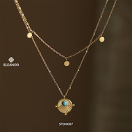 Dây chuyền nữ layer titan Eleanor Accessories vòng cổ mặt tròn basic phụ kiện trang sức 8087