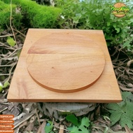 40x40 round wooden board 40 Cm mahogany teak wood tray cutting board