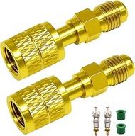 2 Pack A2L R32 R454b Refrigerant Adapter,1/4" LH SAE Female Thread to 1/4" SAE Male Thread,for R-454