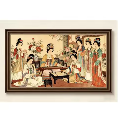 9CT 11CT 14CT Chinese Beauties Stamped Cross Stitch Kit DIY Embroidery Printed Design Needlework Set