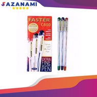 FASTER PEN PULPEN C600 EXTRA FINE 1 KOTAK 1 LUSIN BALLPOINT BOLPEN