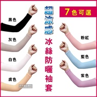 【AQUA.X】超涼感冰絲輕薄彈性防曬袖套(無指孔款)7色可選