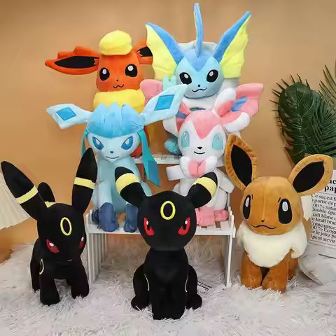 31cm Pokemon Plush Shiny Umbreon Standing Soft Stuffed Animals Dolls Anime Eevee Sylveon Vaporeon Fl