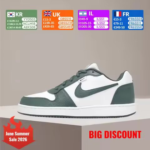 Nike Ebernon Low-Top Classic Comfortable Slip-Resistant Cushioned Durable Everyday Unisex Skate Shoe