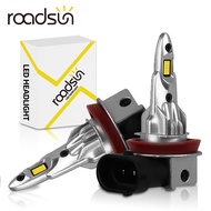 Roadsun หลอดไฟ LED ไฟหน้ารถ H8 H9 H11 2ชิ้นหลอดไฟ30000LM แสงสว่างสีขาวมาก290W 6500K ชุดแผงวงจรปลั๊กแ