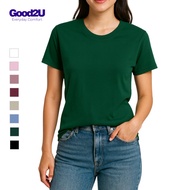 [GOOD2U] Plein Kotton Women Short Sleeve Crew Neck T-Shirt/ Baju Tshirt Perempuan Cotton T Shirt Wom