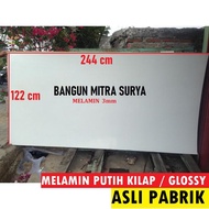 Melamin Putih Glossy Kilap 3mm Uk 122x244 Papan Triplek