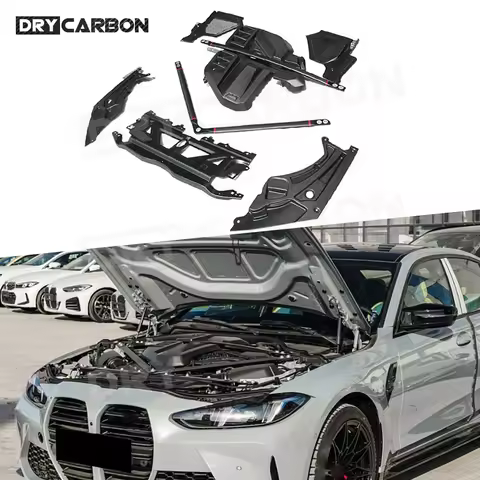 Dry Carbon Fiber Engine Compartment Shroud Cover Engine Hood Cover Body Kits for BMW G87 M2 G80 M3 G