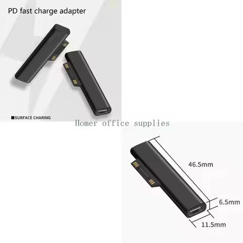 K43B Type C Female PD Converter for Surface Pro 3 4 5 6 Surface Connect to USB-C Charging Adapter Co