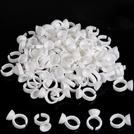 BTArtbox 300PCS Tattoo Rings Cups Disposable Glue Holder Plastic Tattoo Ink Pigment Ring Adhesive Ma