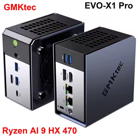GMKtec EVO-X1 Pro Ryzen AI 9 HX 470 Powerful AI PC LPDDR5 64GB 2*M.2 2280 SSD WIFI7 BT5.4 Windows 11
